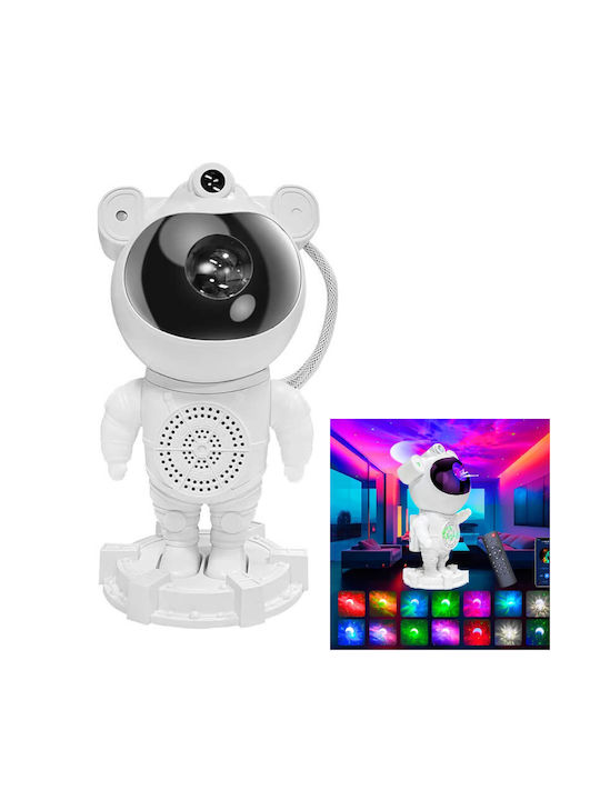 Led Rotating Kids Lamp Projector with Star Projection White 23.5x11.7x11.7cm