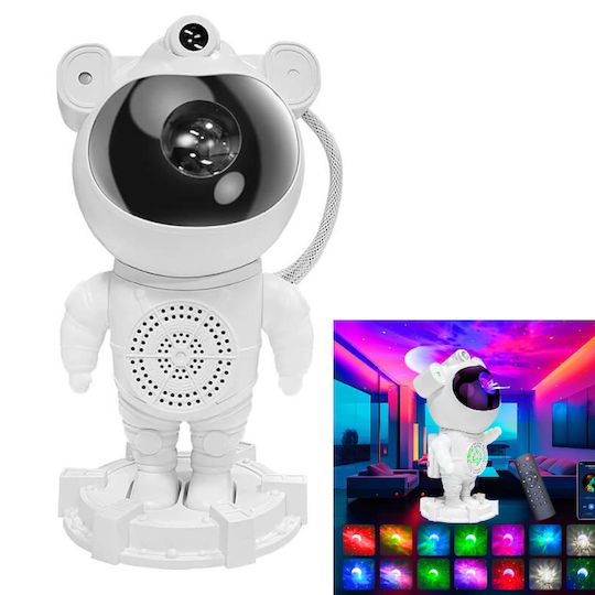 Led Rotating Kids Lamp Projector with Star Projection White 23.5x11.7x11.7cm
