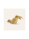 SteweHome Tischdekoration Gegenstand Messing Matt Goldene Textur Gold 9x3x5 cm