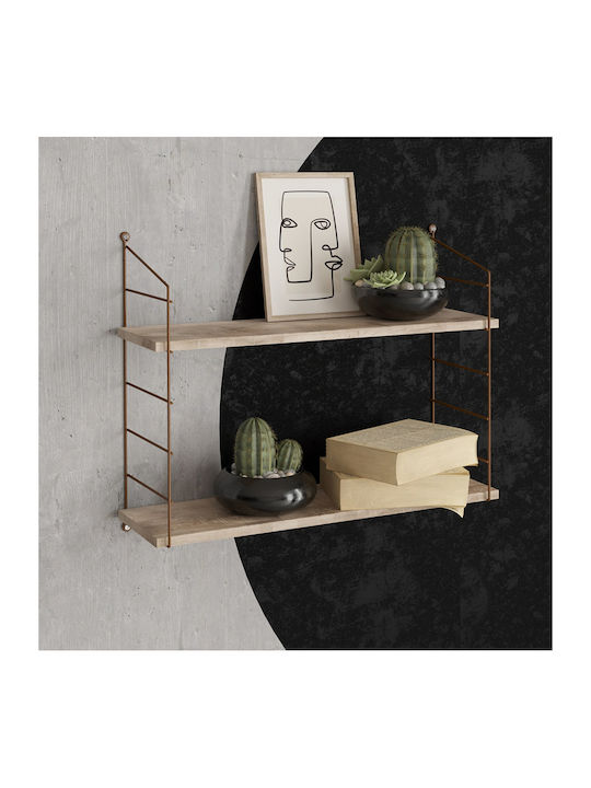 Ράφι Τοίχου Armoni Sacramento Oak 72x20x58εκ.