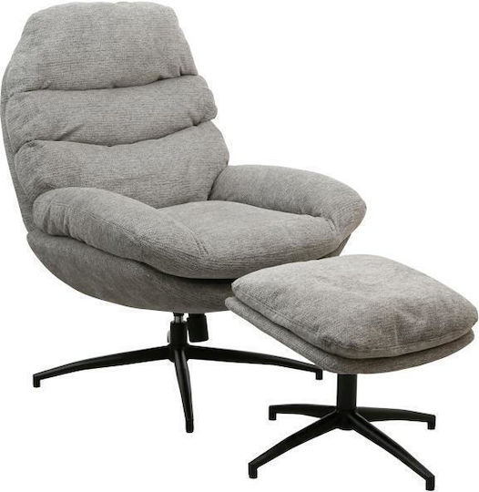 Fylliana Drehbarer Sessel mit Fußhocker Grau-Braun 93x78x99cm