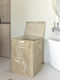 SteweHome Set Laundry Baskets Fabric Collapsible with Cap Beige