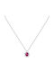 Morellato Silver Necklace with Red Zircon