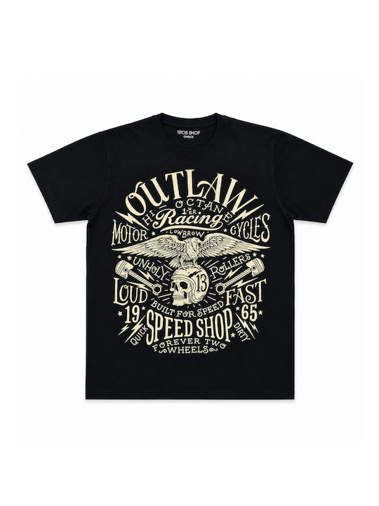 Men's T-shirt Motorcycle Racing Graphic Print Black 63838