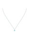 La Petite Story Necklace Silver With Light Blue Zircon