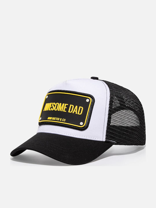 Awesome Dad Schwarz-Weiß Kappen Rubber Patch John Hatter & Co Awesome Dad Schwarz-Weiß Kappen Rubber Patch John Hatter & Co