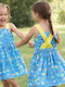 Girls Sleeveless Multicolour Dress