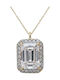 Gatsa Rosette Necklace Made of 14K Gold with Zircon