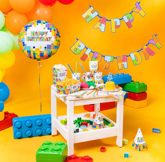 Banner Garland Blocks Birthday Happy Birthday 1.8m