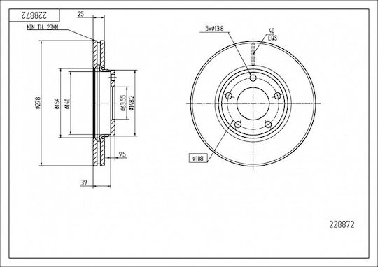 Disc De Frână Partea Din Față Ford Focus C-Max 1.6-1.8 03 1223663