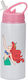 Sticlă Pentru Copii Ariel 600ml Alb Roz Capac