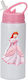 Photoretous Kinder Trinkflasche Ariel 600ml Weiß Rosa Deckel