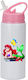 Water Bottle Ariel 600ml White Pink Cap