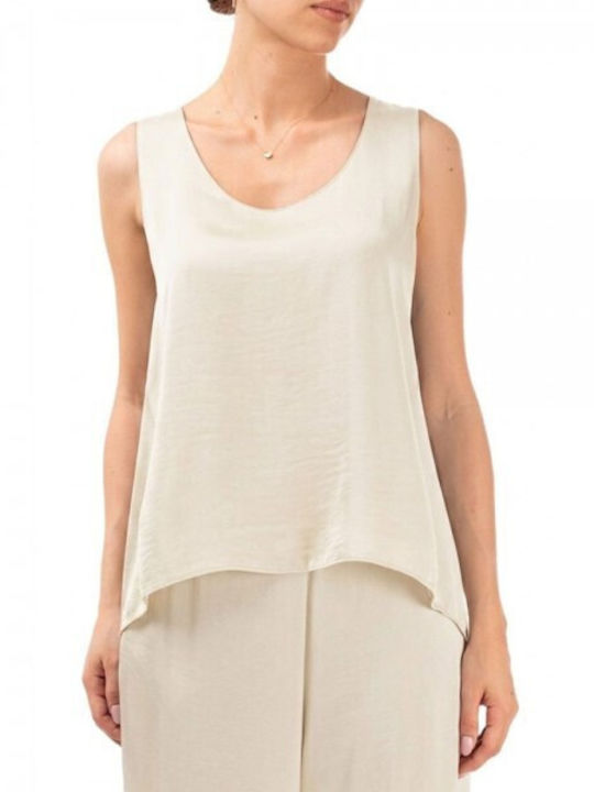Moutaki Women's Sleeveless Blouse Ecru