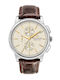 Men's Watch 43mm Battery with Leather Strap Ivory/Brown