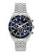 Men's Watch 43mm Battery with Silver Stainless Steel Bracelet