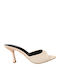 Mules With Thin High Heel In Beige Colour