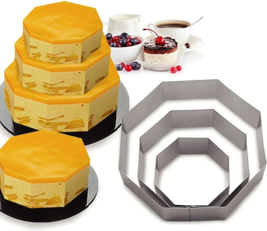 Pufo Metallischer Achteckiger Kuchenring Kuchenlagen Silber Langlebig Einfach Zu Verwenden Pufo Metallischer Achteckiger Kuchenring Kuchenlagen Silber Langlebig Einfach Zu Verwenden
