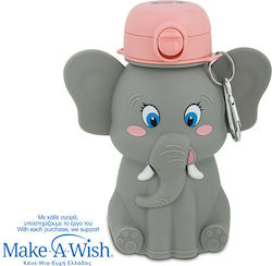 Nava Kids Silicone Water Bottle with Straw Non Spill Grey 500ml Nava Kids Silicone Water Bottle with Straw Non Spill Grey 500ml