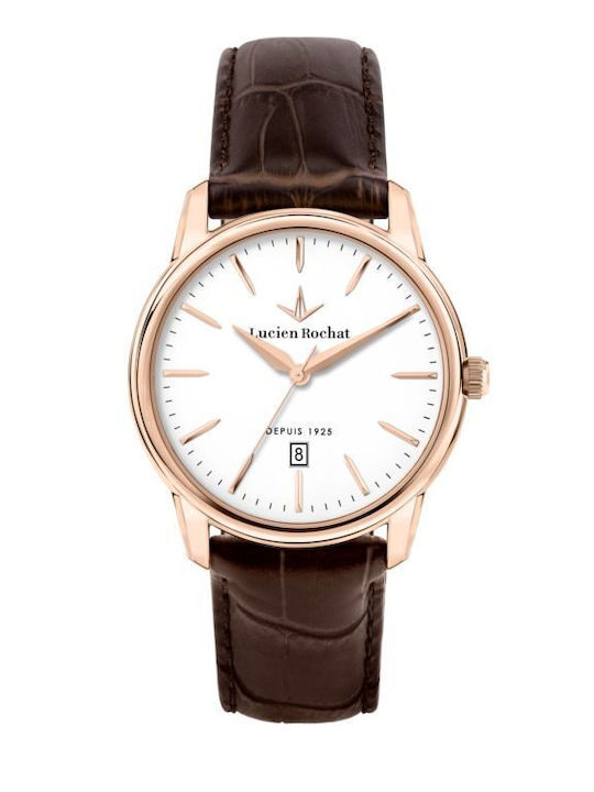 Men's Watch 40mm Battery with Brown Leather Strap