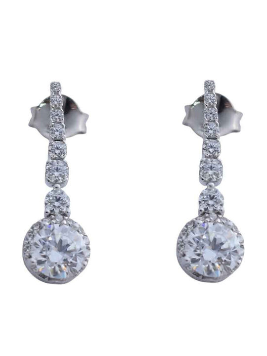 Gatsa White Gold 14K Dangle Earrings with Stones