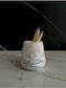 SteweHome Decorative Pencil Holder Concrete Handmade Toothbrush Small Vase Grey 10x10x10 Cm