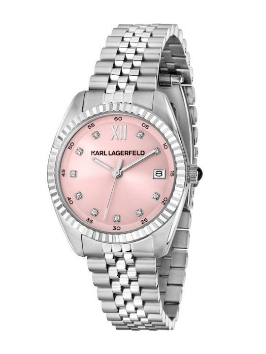 Karl Lagerfeld Womens Watch 32mm Battery with Silver Metal Bracelet