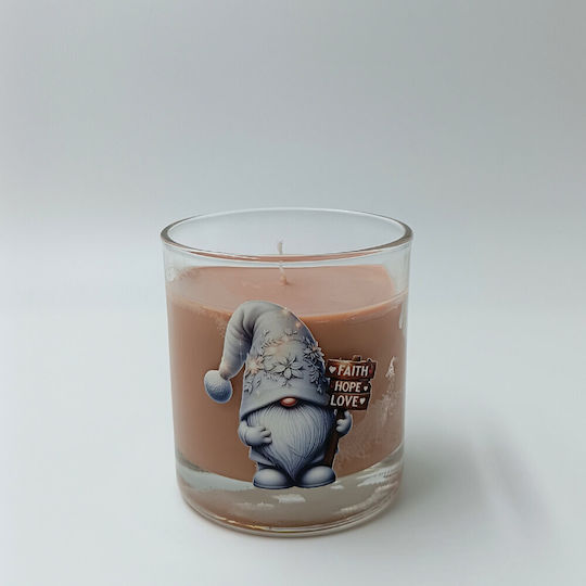 Christmas Glass Candle Brown