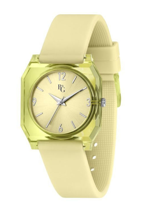 Chronostar Women's Watch Battery with Green Rubber Strap