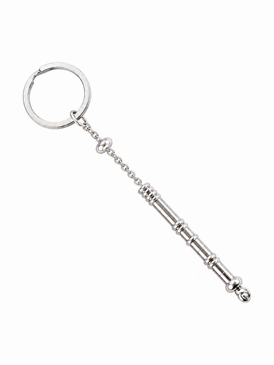 Jt Steel Keychain Secret Morse Code Message Silver Plain Chain
