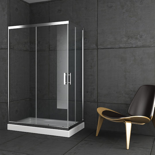 Orabella Stardust Easy Fix Shower Cabin with Sliding Door 70x120cm Clear Glass Chrome