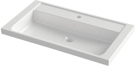 Orabella Navona Einbau Badezimmerwaschbecken aus Porzellan 81x46x4.2cm Badezimmermöbel Waschbecken