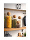 SteweHome Set of 4 Jars for Sugar Pasta with Wooden Transparent Cork