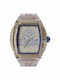 Off White Herrenuhr Batterie mit Weißem Metall-Armband