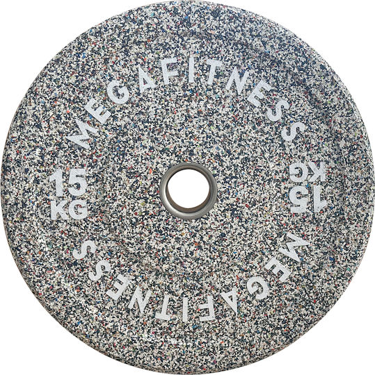 MegaFitness Hi Temp Bumper Olympic Type Rubber Plate 1 x 15kg Φ50mm