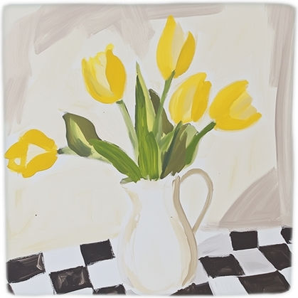 Διακοσμητικό Πλακάκι Φυσική Πέτρα Yellow Flowers
