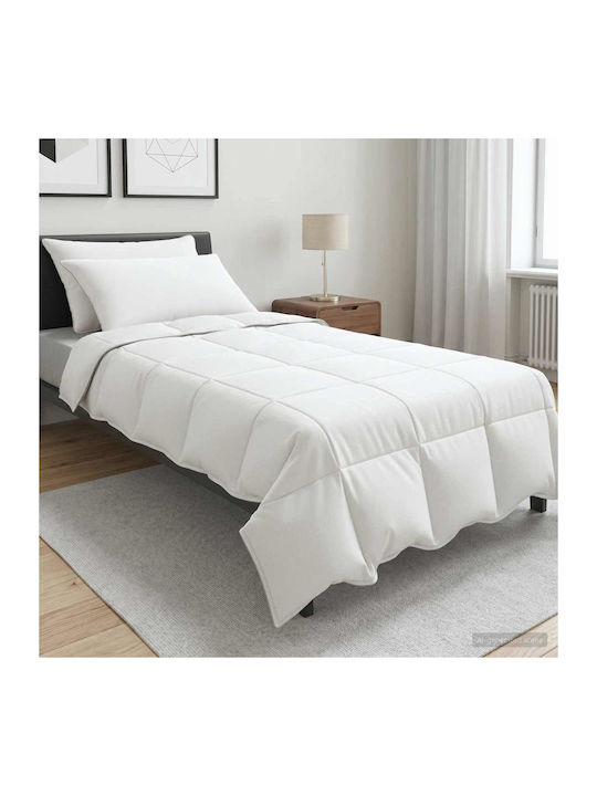 vidaXL Set Steppdecke Einzel 135x220cm Weiß 2 S...