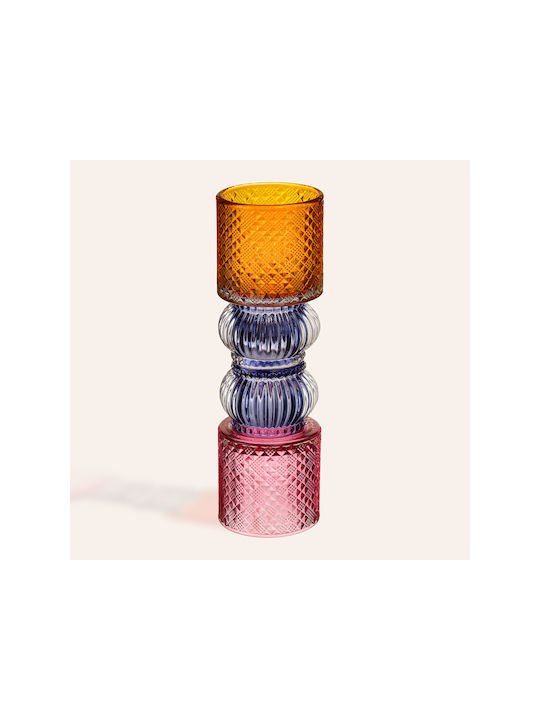Stewehome Decorative Glass Object Multicolored 7x7x23 Cm