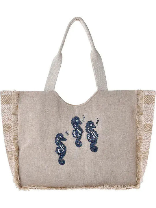 Ble Resort Collection Fabric Beige Beach Bag