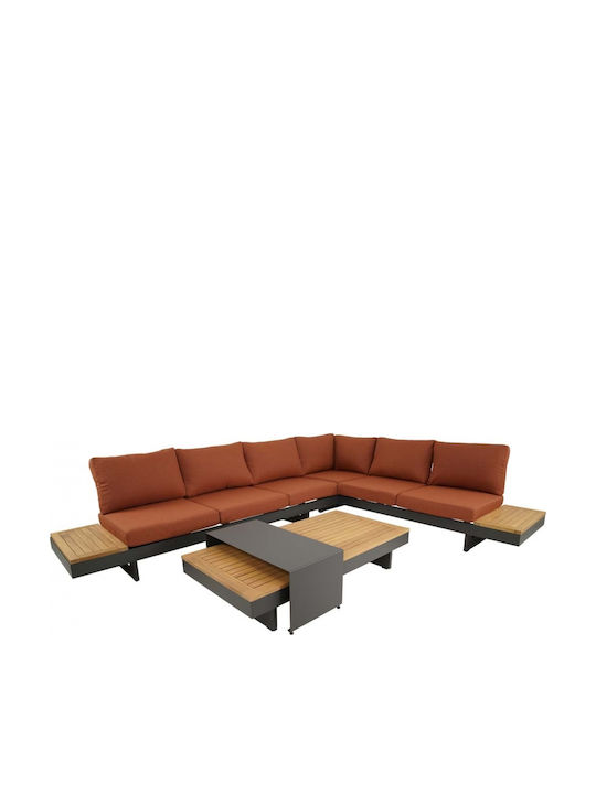 Garten- und Outdoor-Möbelsets 2 Stück Orange mit Kissen