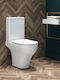 Olympia Clear Stand-Wandtoilette mit Spülung Weiß