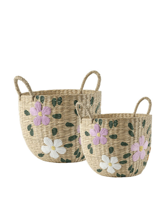 Affari Set Decorative Wicker Multicolour Baskets 2 Pieces