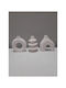 Stewehome Set Of 3 Pieces Bohemian Miniature Concrete Vases White 7x10 Cm