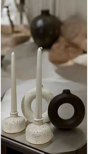 Stewehome Handmade Bohemian Set of Decorative Vase Candleholder Black 10x10 Cm