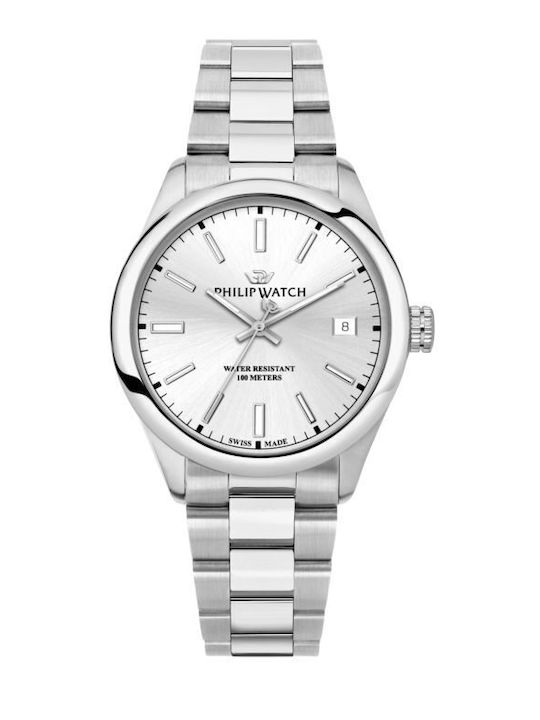 Philip Watch Caribe Ceas Barbati 39mm Baterie Argintiu