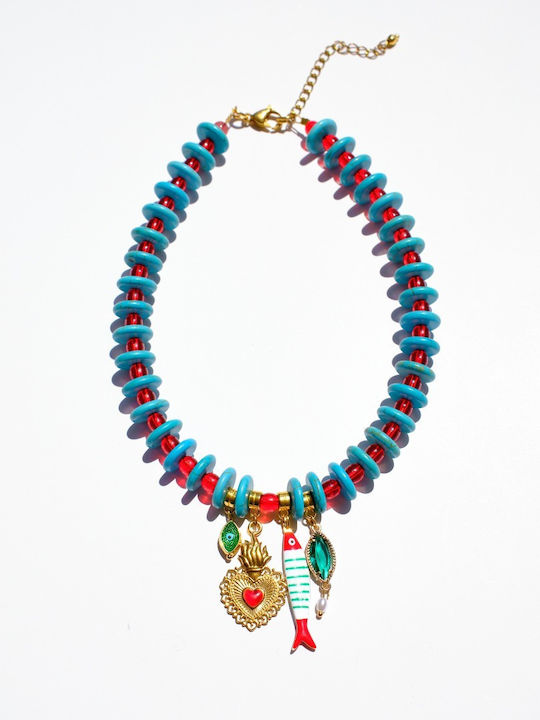 Kaleido Necklace With Heart Design Made Of Steel