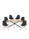 Dining Room Set with 6 Chairs 160x80cm