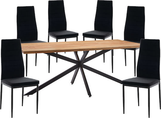 Set de sufragerie cu 6 scaune 180x80cm