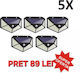 Smart Set 5 Lampi Solare Montate Pe Perete 0.44W Cu Senzor De Mișcare 12.5x9.5x4.8cm