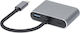 iBox USB-C Докинг Станция с HDMI 4K PD и Свързване на 2 Монитора Сива